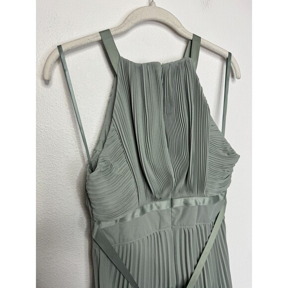 ASOS Design Size 4 Maxi Dress Bridesmaid Pleated Pinny with Satin Wrap Waist NWT - Picture 8 of 12